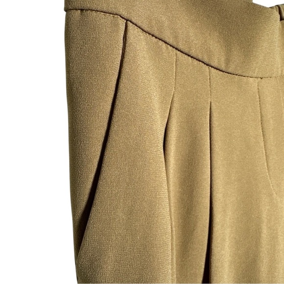 Aritzia Babaton Sz 0 Conan Mid Rise Slim Cropped Ankle Trouser Pants Yellow - Picture 9 of 11